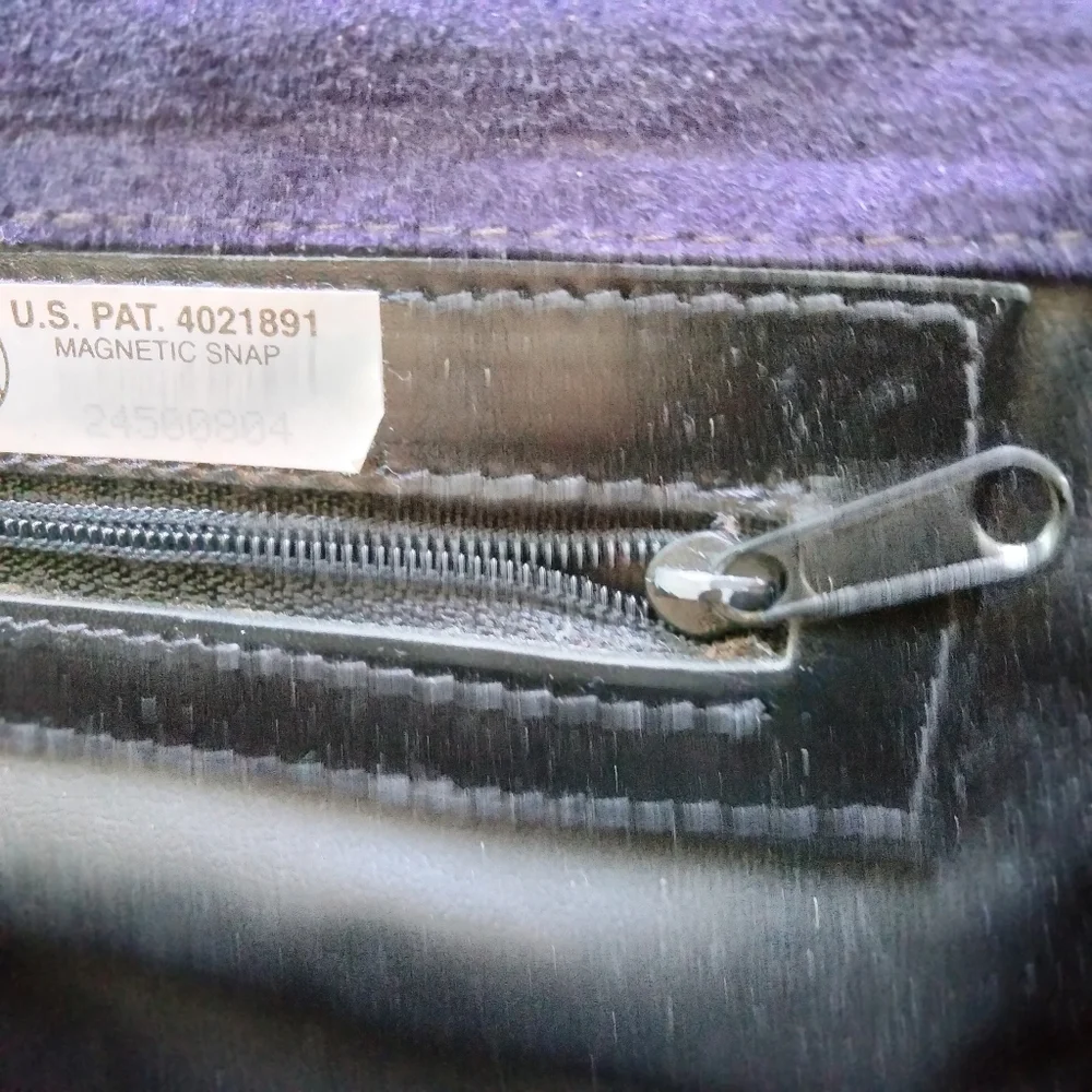 Vintage ANTONIO SCEPI Italy Dark Purple Suede Trapezoid Shoulder Purse Clutch